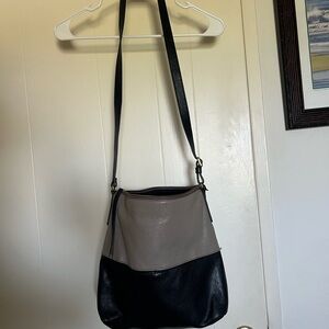 Fossil Black and Gray Crossbody Bag with Adjustable Strap